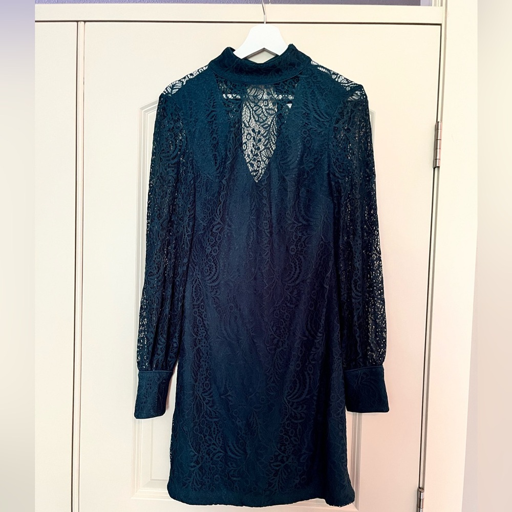 RW&CO. Dark Teal Lace Long Sleeve Dress